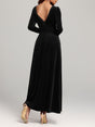 Velvet Square Neck Long Sleeve Dress | Hanalas