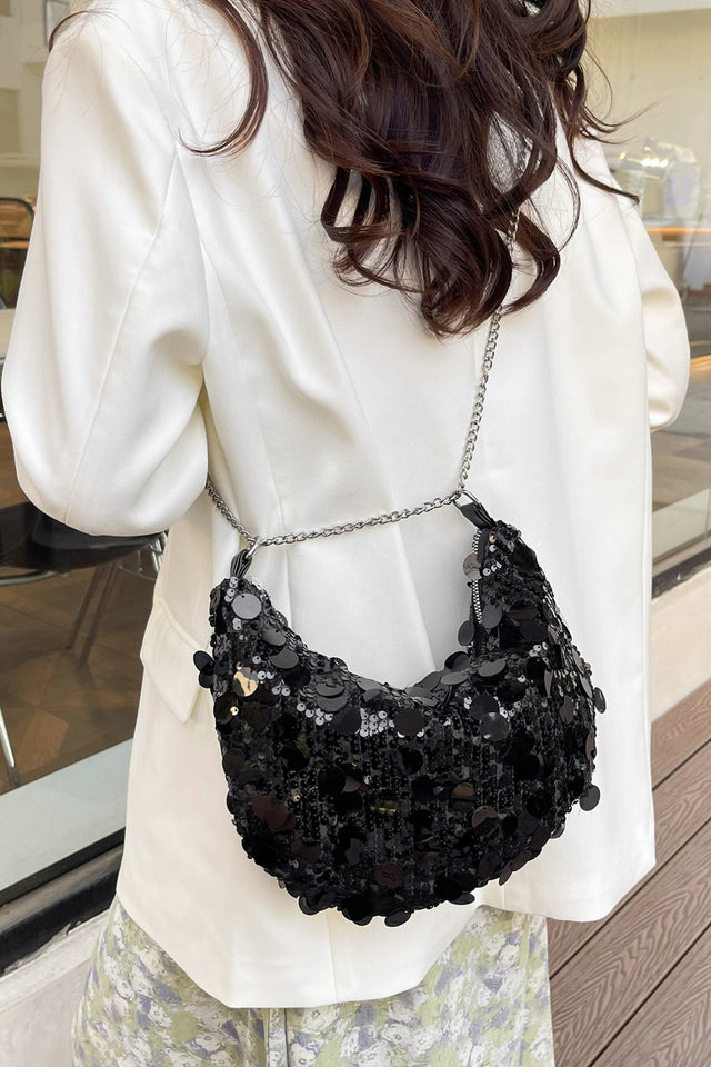 Sequin Chain Crossbody Bag | Hanalas