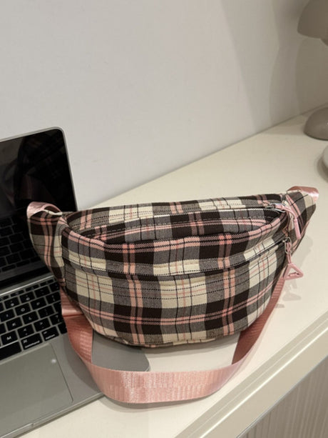 Plaid Adjustable Strap Crossbody Bag Trendsi Hanalas