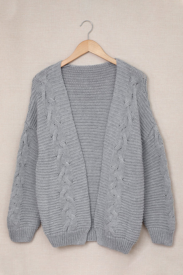 Cable-Knit Open Front Cardigan | Hanalas