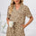 Full Size Leopard Short Sleeve Top and Shorts Lounge Set Plus Size | Hanalas