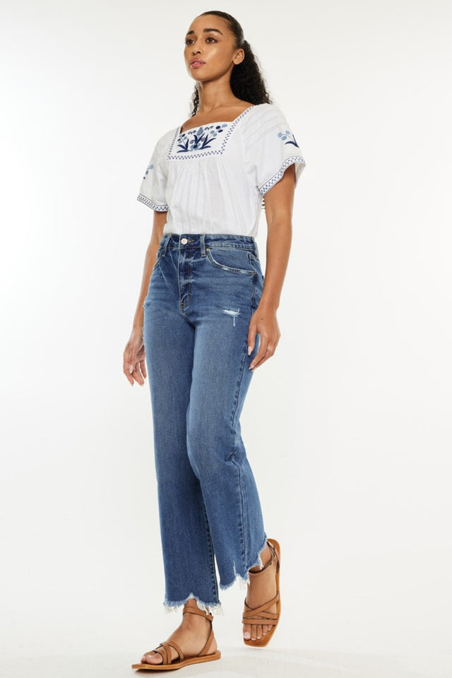 Kancan Full Size High Rise Slim Wide Leg Jeans | Hanalas