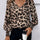 Leopard V-Neck Lantern Sleeve Blouse | Hanalas