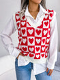 Heart V-Neck Sweater Vest | Hanalas