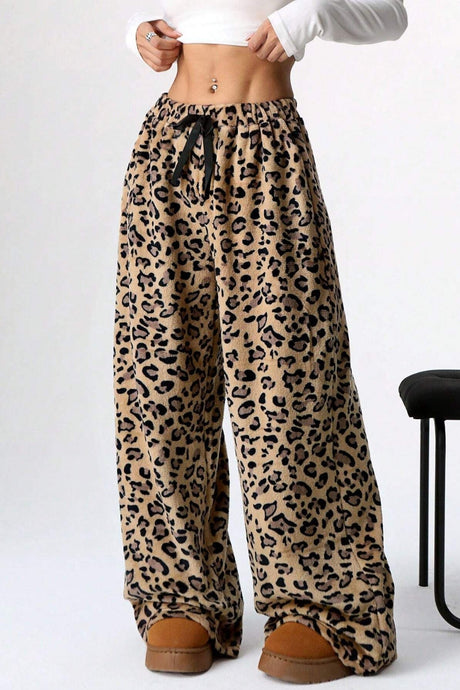 Leopard Wide Leg Pants | Hanalas