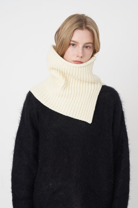 Slit Pullover Knit Scarf | Hanalas