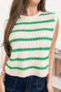 Striped Round Neck Sweater Vest | Hanalas