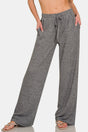 Zenana Drawstring Wide Leg Pants with Side Pockets Trendsi Hanalas