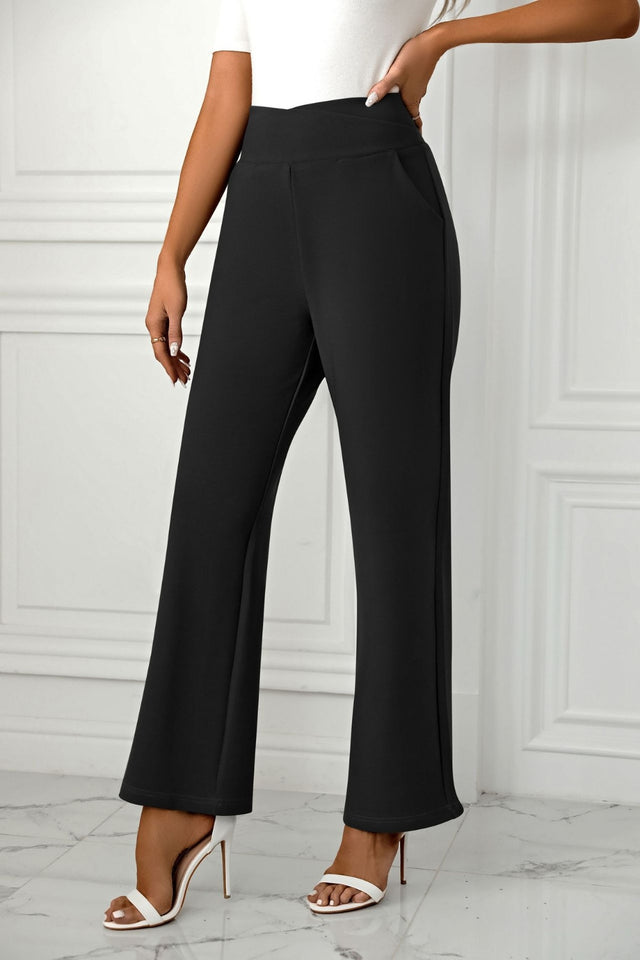 High Waist Straight Leg Pants | Hanalas