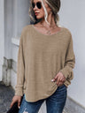 Full Size Double Tie Drop Shoulder Long Sleeve T-Shirt | Hanalas