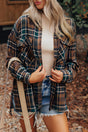 Plaid Collared Neck Button Up Jacket | Hanalas