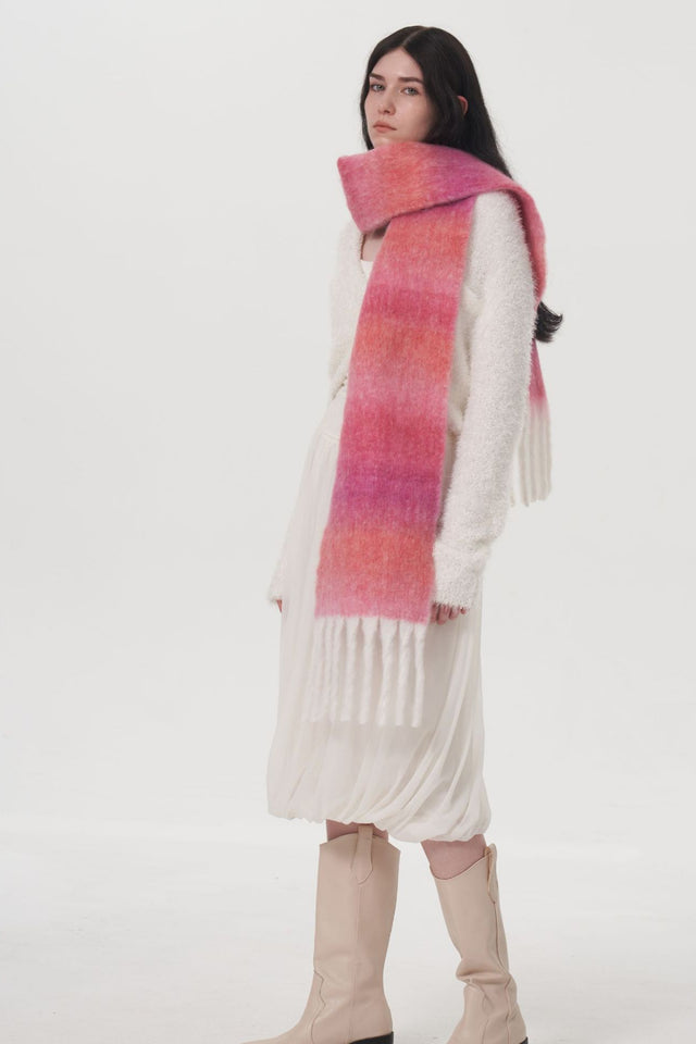 Fringe Gradient Thermal Scarf | Hanalas