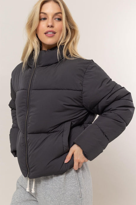 HYFVE Quilted Back Drawstring Puffer Jacket | Hanalas