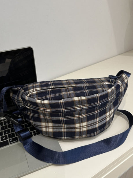 Plaid Adjustable Strap Crossbody Bag Trendsi Hanalas