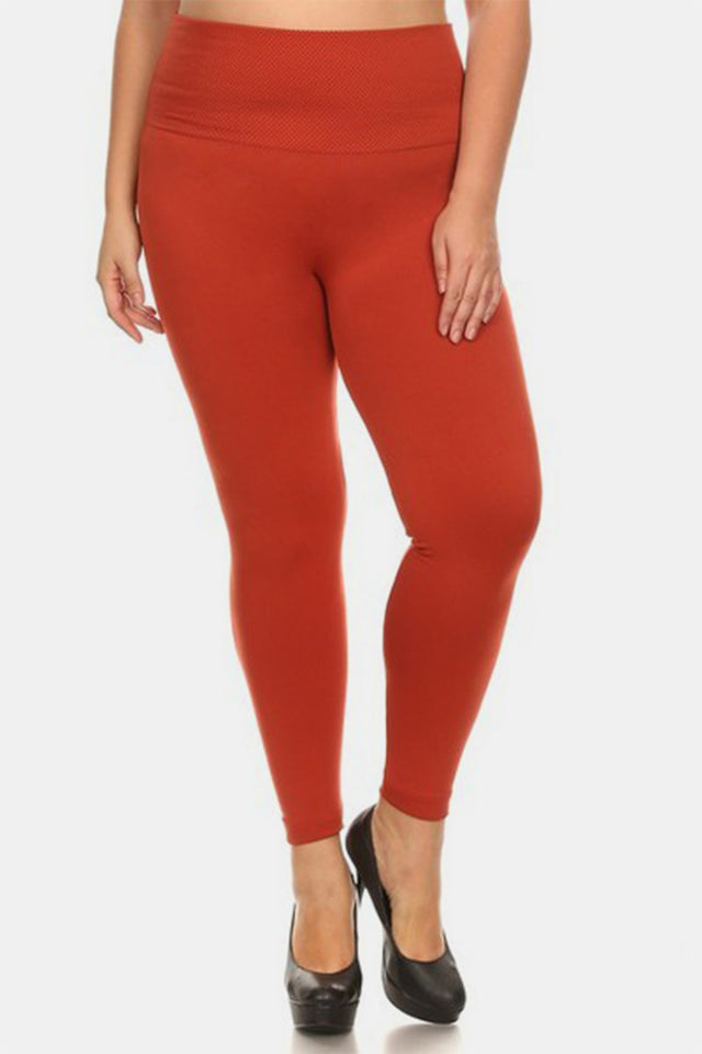 Yelete Full Size Seamless High Waist Fleece Leggings | Hanalas