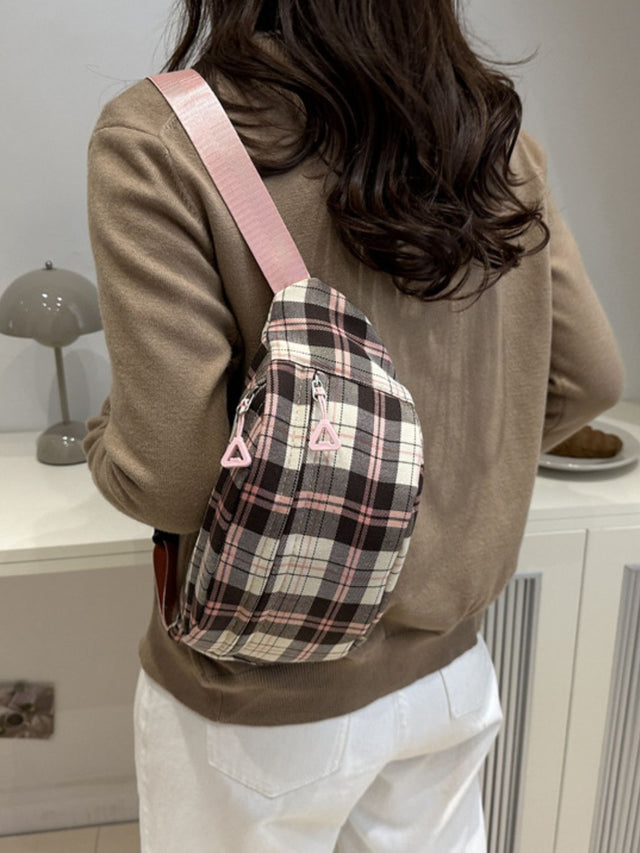 Plaid Adjustable Strap Crossbody Bag Trendsi Hanalas