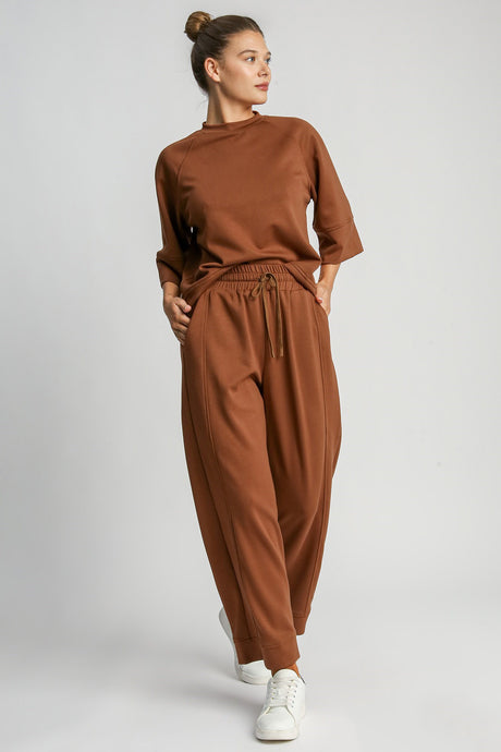 Umgee Full Size Drawstring Wide Leg Pants with Pockets | Hanalas