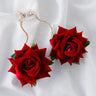 Alloy Rose Dangle Earrings | Hanalas