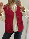 Button Up Vest Coat with Pockets Trendsi Hanalas