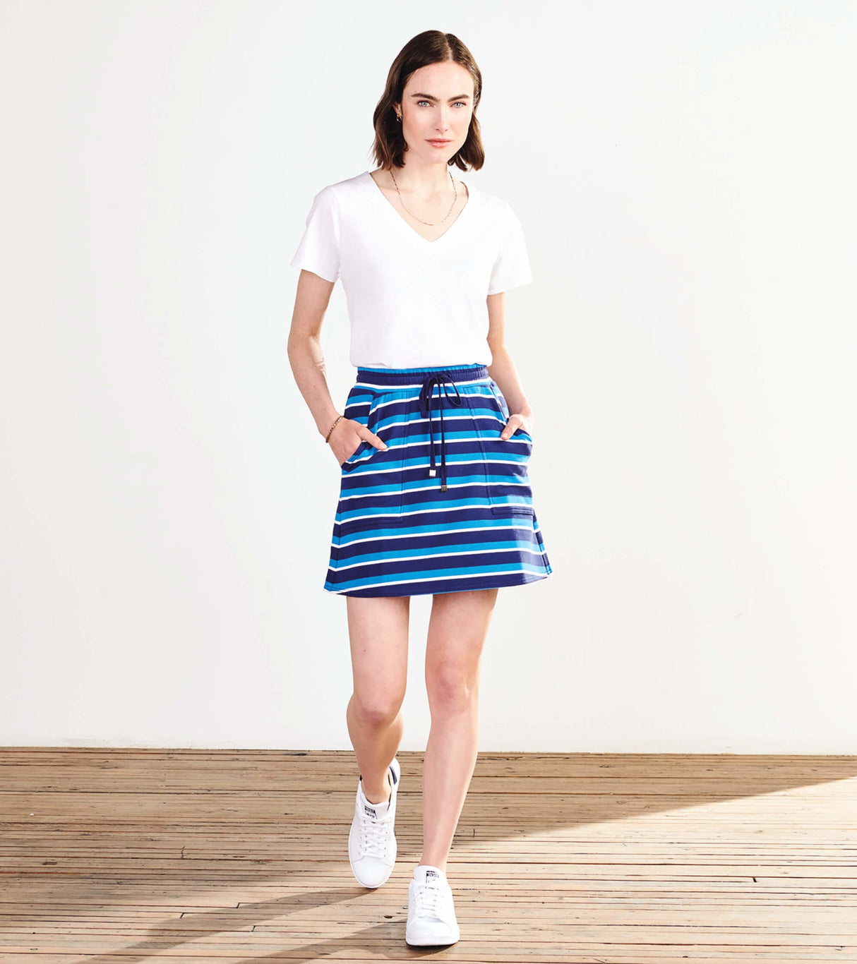 Christine Skirt - Deep Water Stripes